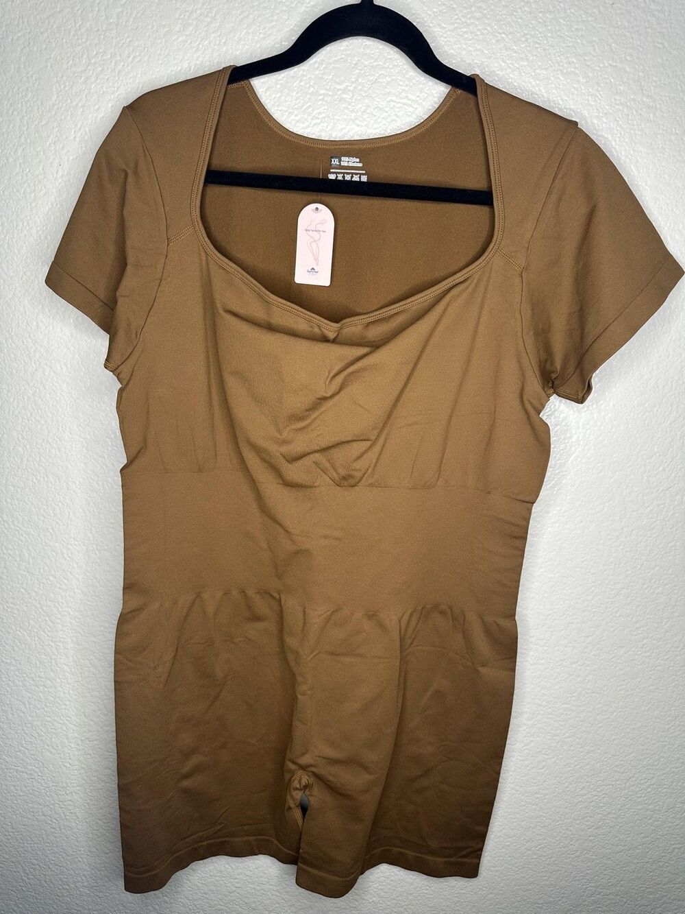 NEW Summer Mae Maternity Bodysuit Womens XXL Brown Compression Ribbed Sculpting